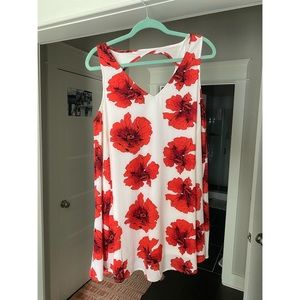 Red floral dress